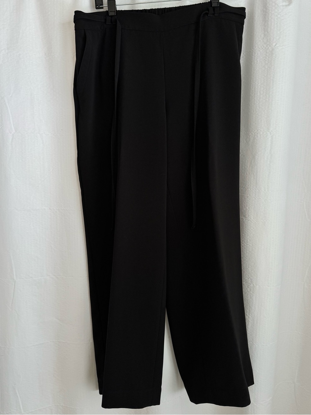Talbots Wide Leg Cropped Black Pull-On Pants